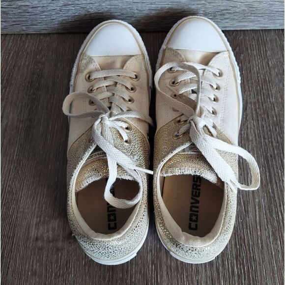 Converse All Star Chuck Taylor Madison Low Top Glitter Gold & Canvas - Women's 7 - Picture 6 of 9